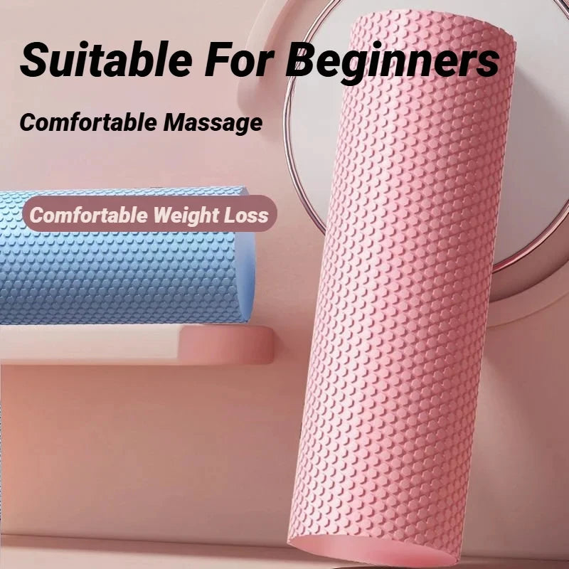 Hexagonal Yoga Roller: Round EVA Foam Cylinder for Pilates & Enhanced Home Workouts (Diameter 9.5cm, Length 29.7cm)